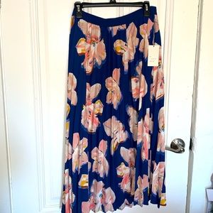 A New Day Floral Pleated Skirt